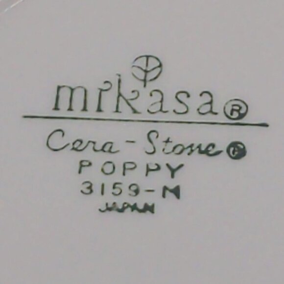 Mikasa Cera Stone Poppy Saucer Set of 3 Mid Century 3159-M - Picture 4 of 4